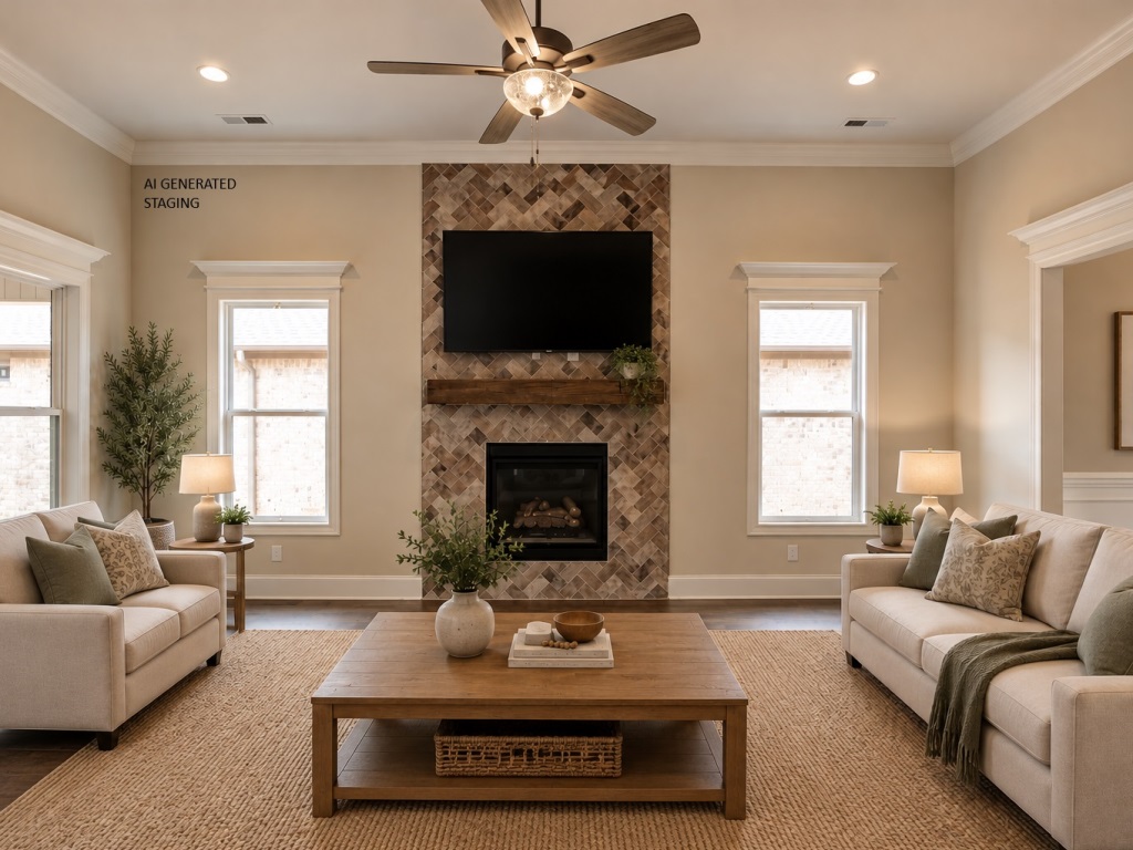 Family 12ft Ceilings Staged