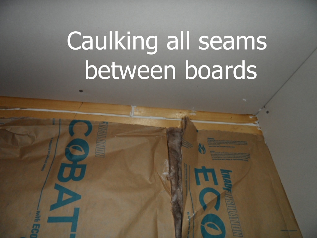 Caulking all seams between boards